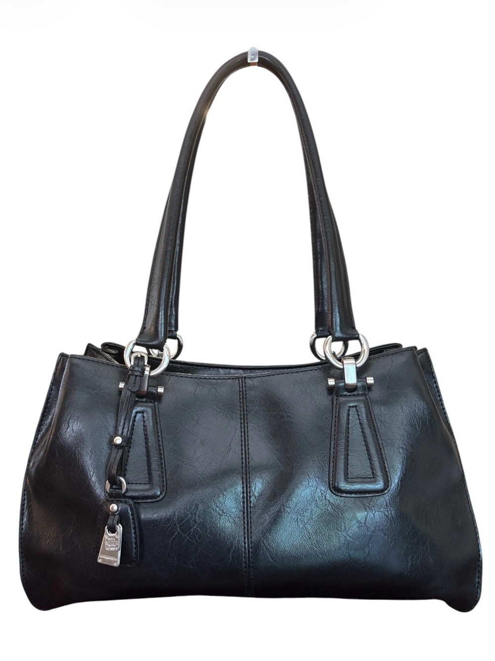 Liz Claiborne Black Leather Shoulder Bag Excellent Condition